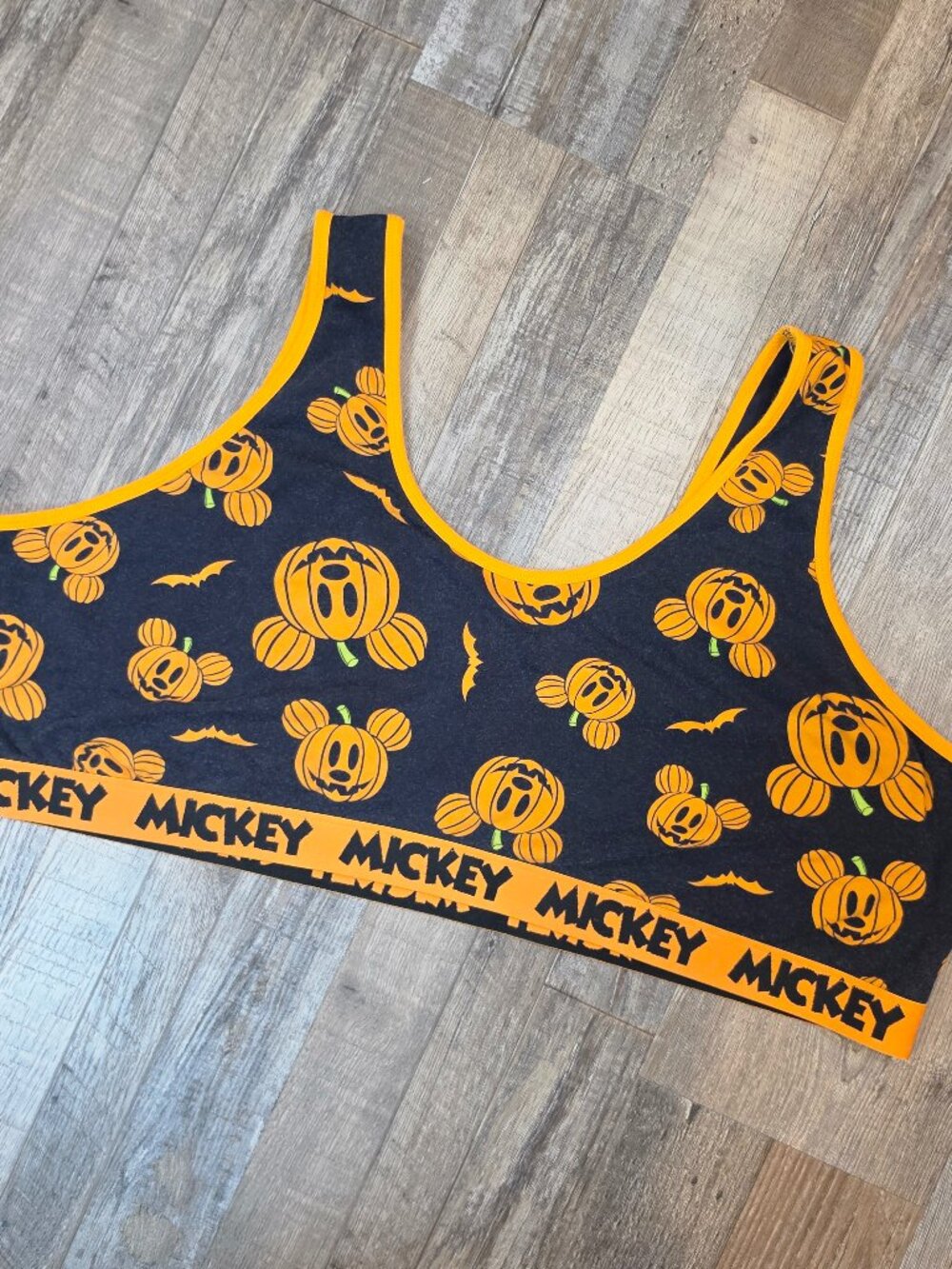 Torrid Disney Mickey Mouse Halloween Pumpkin Bralette Top Black Size 6X